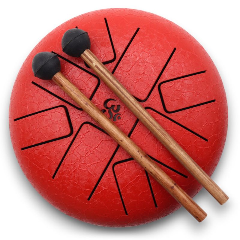 Метален Барабан Happy Drum Червен Ом - 22x16 см