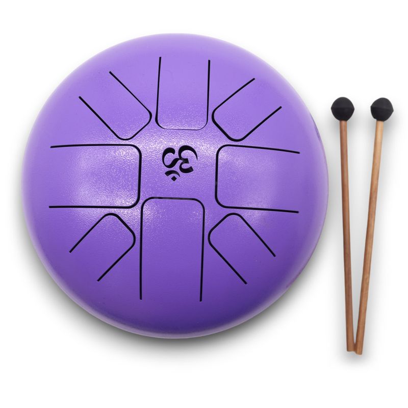 Метален Барабан Happy Drum Виолетов Ом - 22x16 см