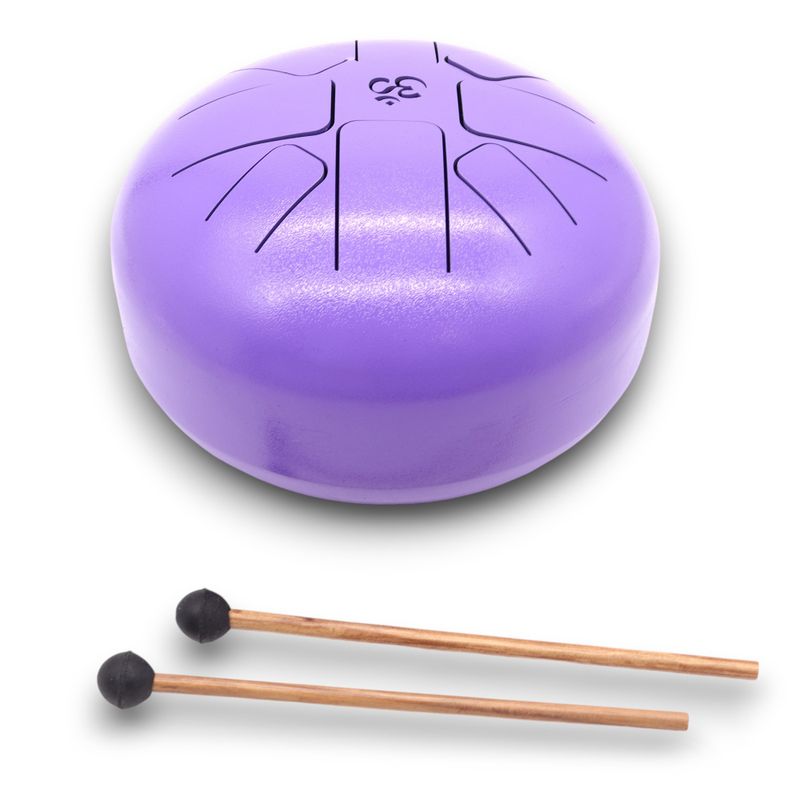 Метален Барабан Happy Drum Виолетов Ом - 22x16 см