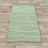 Малък Индийски Ръчно Тъкан Памучен Килим - 50x90 см - Аква