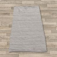 Малък Индийски Ръчно Тъкан Памучен Килим - 50x90 см - Сив