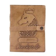 Checkmate книга - светло кафява - 200 страници с неравни краища - 20x15 см