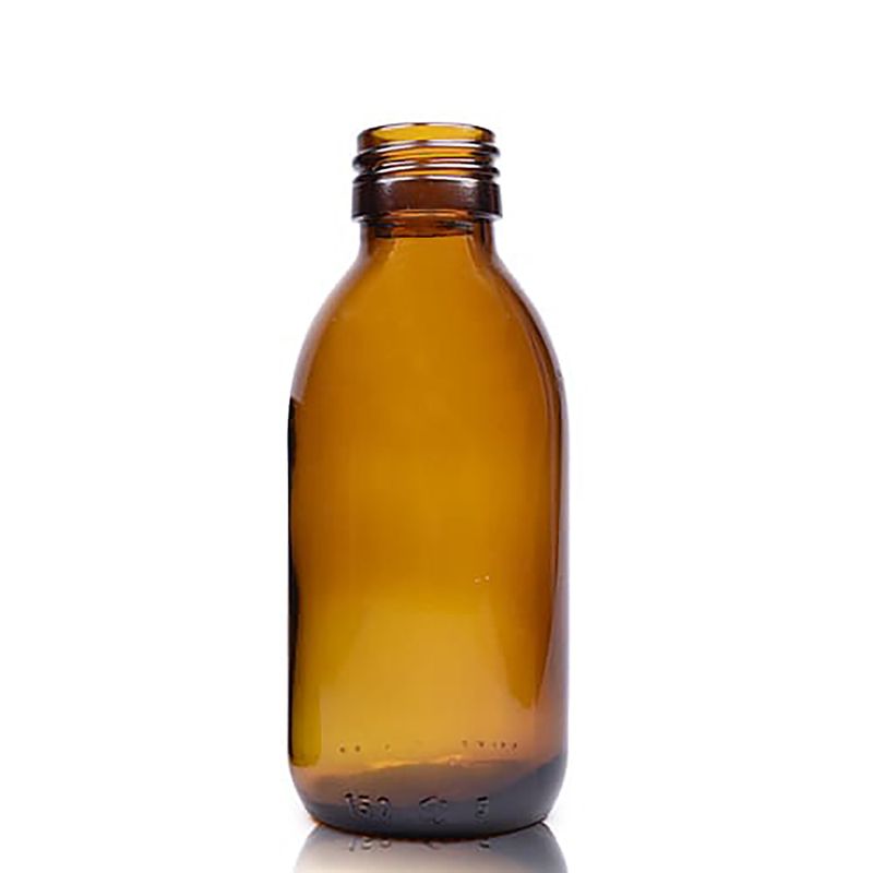 150 ml кехлибарено стъклено шише за лекарства - без капак