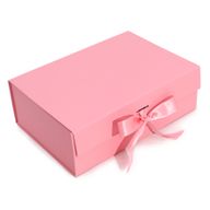 Плоска сглобяема подаръчна кутия - Голяма (28.2x20.2x9.2 см) - Розово