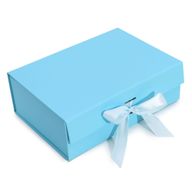 Плоска сглобяема подаръчна кутия - голяма (28.2x20.2x9.2 см) - бебешко синьо