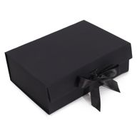Плоска сгъваема подаръчна кутия - голяма (28.2x20.2x9.2 см) - Черна