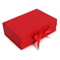 Плоско пакетирана подаръчна кутия - Голяма (28.2x20.2x9.2см) - Червена