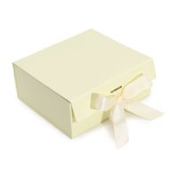 Разглобяема подаръчна кутия - Средна квадратна (20x18.2x8 см) - слонова кост