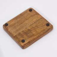 Голяма квадратна чинийка за бижута 15x15x2.5 см - дизайн с гъби, цвят теал