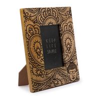 Средна рамка за снимки от мангово дърво (за 10x15 см) 26x20x2 см - Буда - Черна