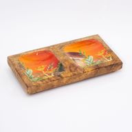 Двойна тава за дрънкулки 20x10x2.5 см - Дизайн с гъби в оранжево