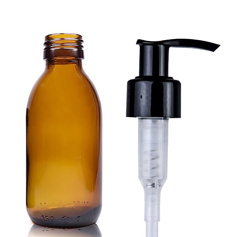 150 ml кехлибарено стъклено шише за лекарства - без капак