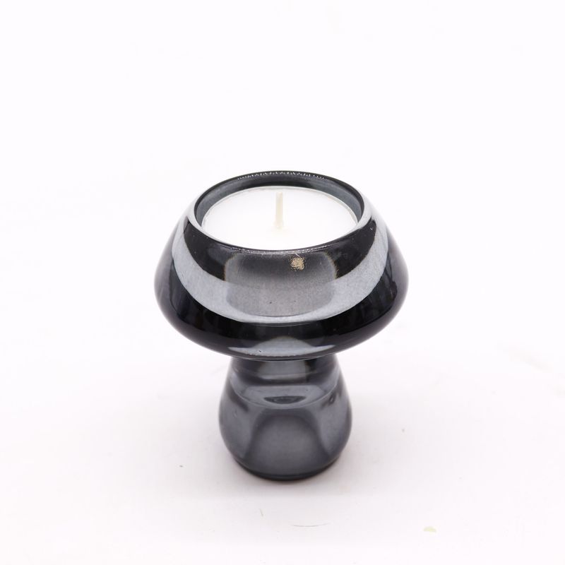 Mushroom Flip Dinner Candle / Свещник за чаени свещи - полунощно сиво