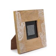 Малка рамка за снимка от мангово дърво (за 10x15 см) 20x20x2 см - Hansa - бял