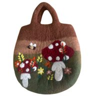 Филцована чанта Гъбена градина - 35x27 см