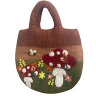 Филцована чанта Гъбена градина - 35x27 см