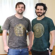 Тениска Измит Ефект Размер M - Хамса - Тъмносив