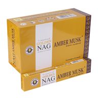 15гр - Храмови Ароматизиращи Пръчици "Golden Nag" - Тамян "Кехлибар и Мускус"