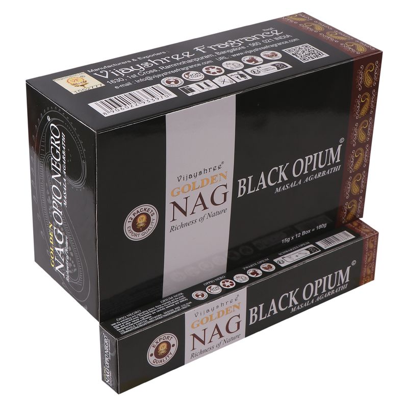 15гр - Храмови Ароматизиращи Пръчици "Golden Nag" - Тамян "Черен Опиум"