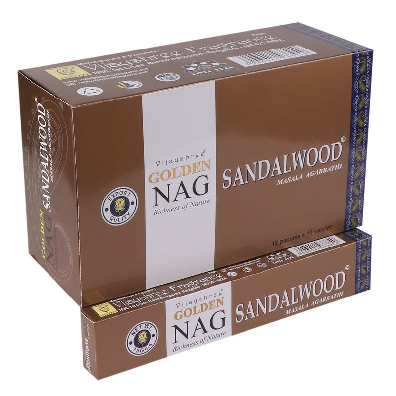 15гр - Храмови Ароматизиращи Пръчици "Golden Nag" - Тамян Сандалово Дърво