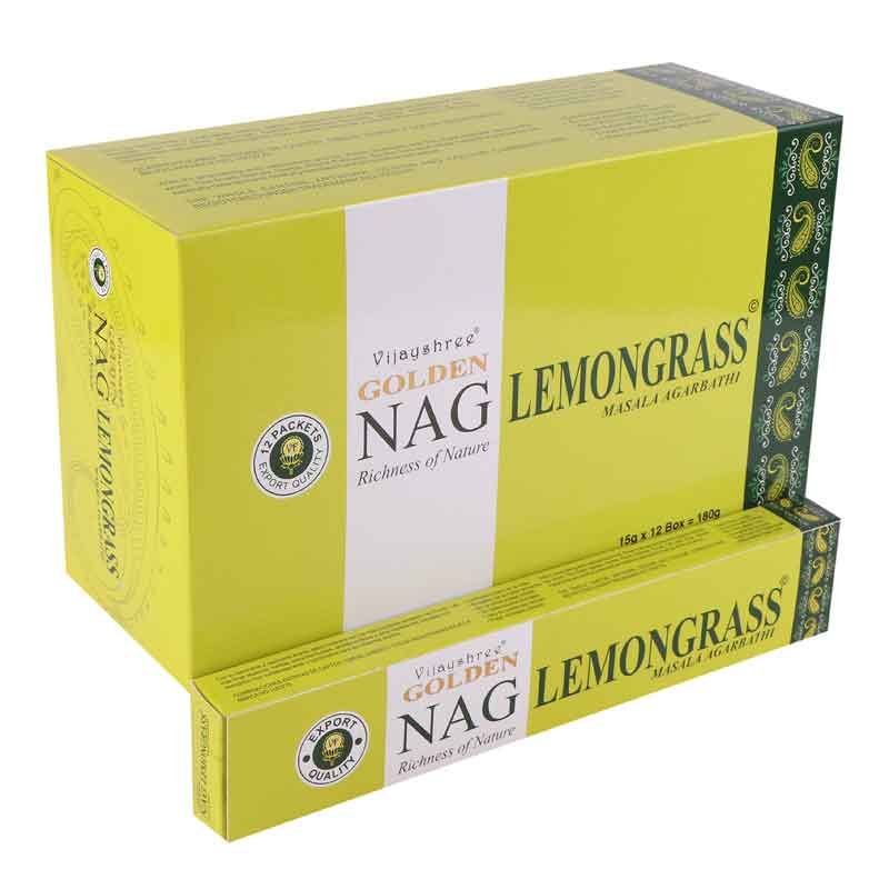 15гр - Храмови Ароматизиращи Пръчици "Golden Nag" - Тамян Лимонова Трева