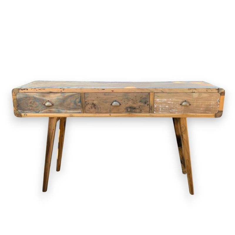 Конзолна маса - рециклирано дърво - 150x45x80 см