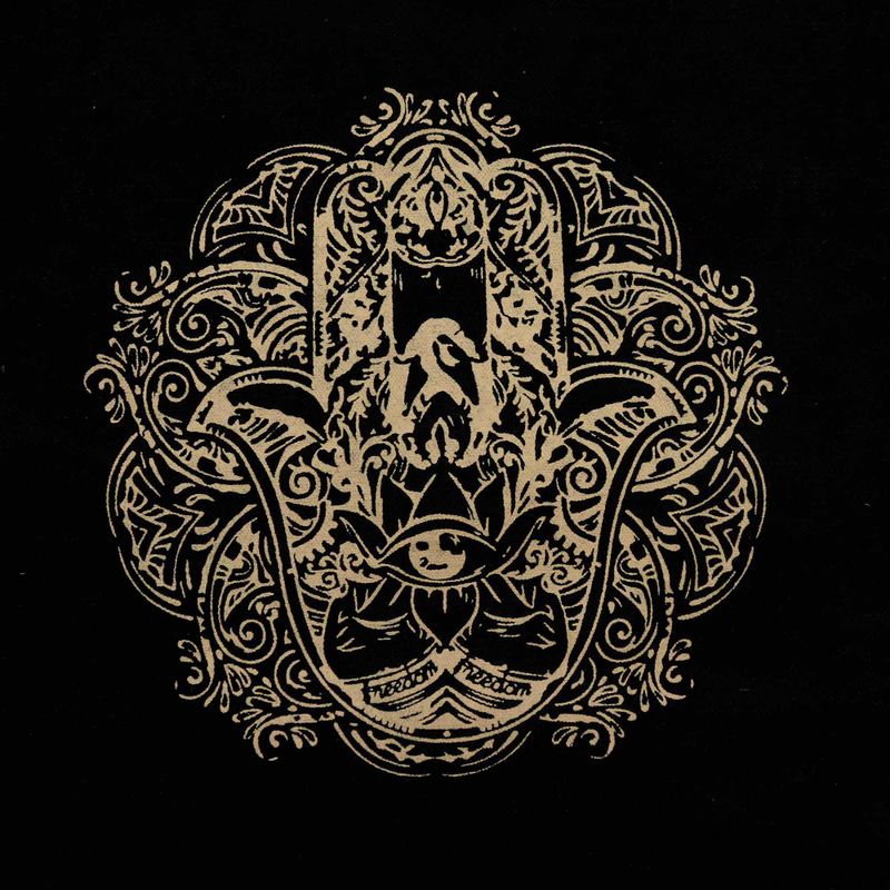 Чанта Tote с голям размер, шоколадова, прана със камъни, 14 унции - Freedom Hamsa