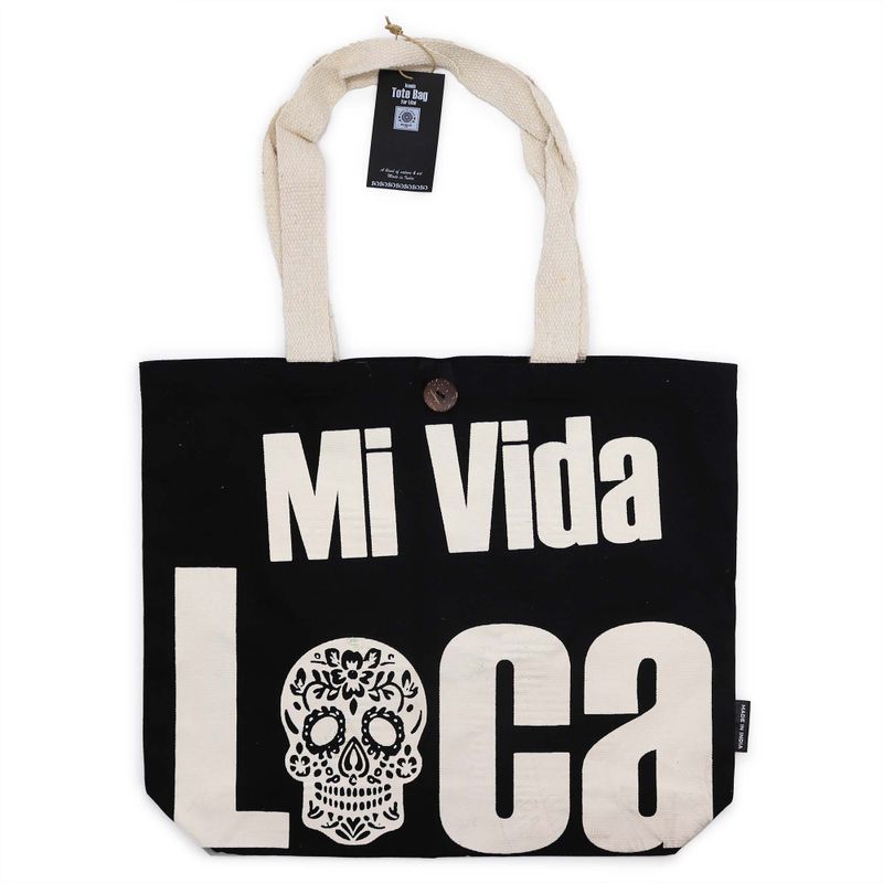 Класическа Еко Чанта Mi Vida Loca, Черна 10 унции