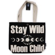 Класическа Еко Чанта Stay Wild, Moon Child, Черна 10 унции