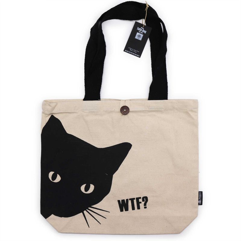 Класическа Памучна Чанта Black Cat 36x43x10см (10 унции)
