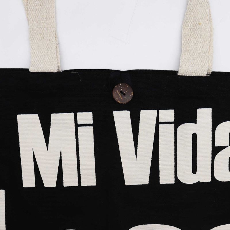Класическа Еко Чанта Mi Vida Loca, Черна 10 унции