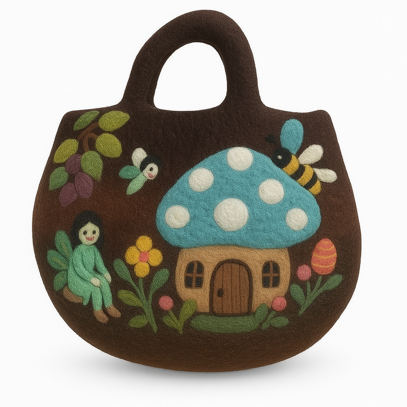 Филцована чанта „Градината на феите“ - 35x27 см