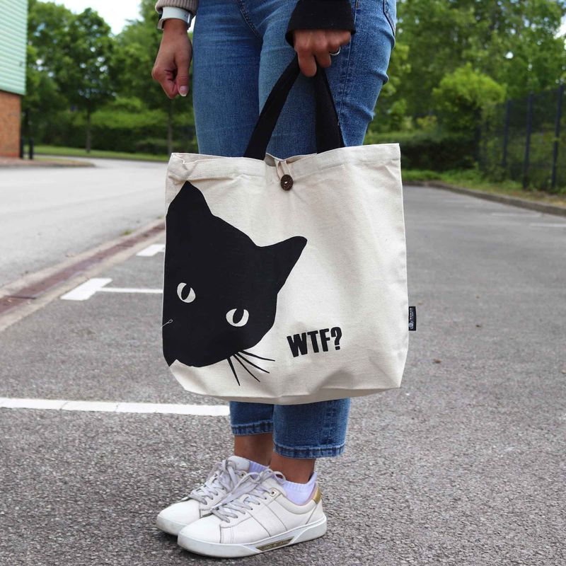 Класическа Памучна Чанта Black Cat 36x43x10см (10 унции)