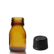 30ml янтарна стъклена бутилка за лекарства - Без капачка