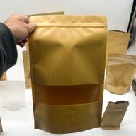 Крафт чанта със прозорец 20x30 см