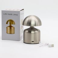 Сребърна Тъч Лампа Гъба С USB-C И Батерия (400 mAh)