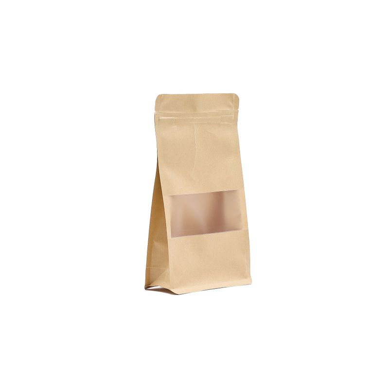Крафт торбички с прозорец - 14x24 см