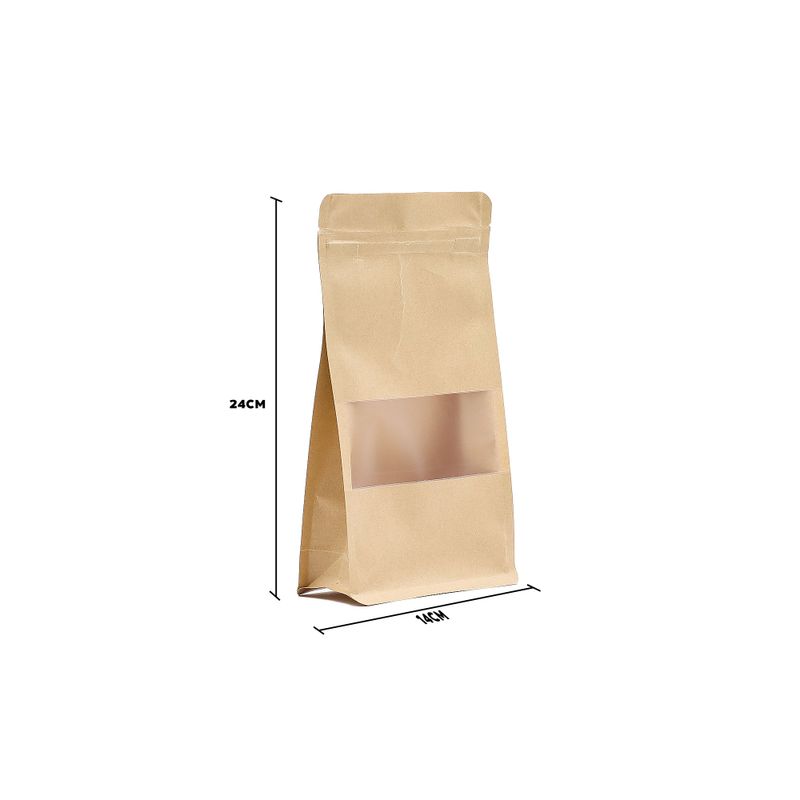 Крафт торбички с прозорец - 14x24 см