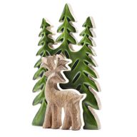Изгубени в гората - Еленът в гората 3D дървена декорация - 25x15 см