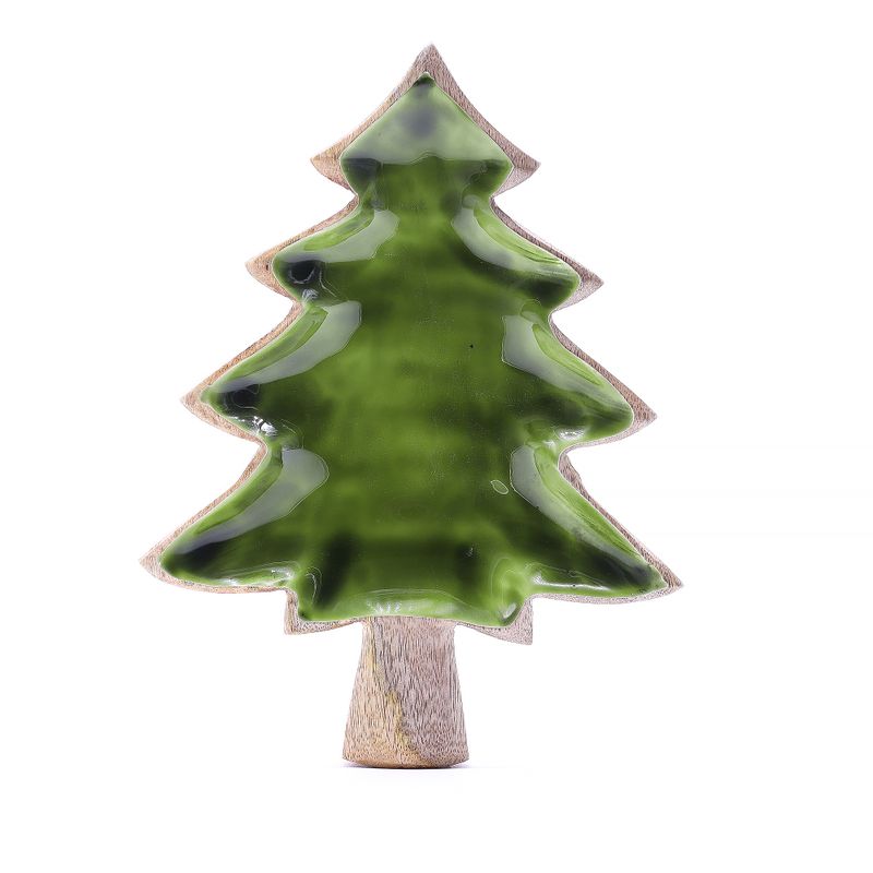 Изгубен в гората - Enamel Tree Wooden Bowl - 25x19cm