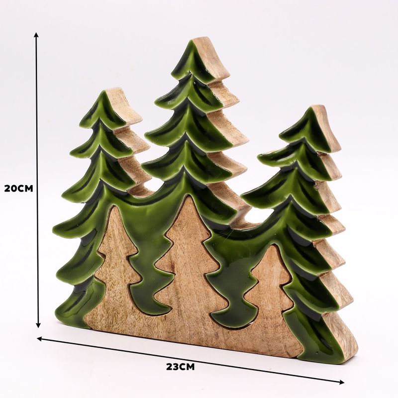 Загубени в гората - Три дървета 3D дървена декорация - 20x23 см