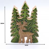 Изгубени в гората - Еленът в гората 3D дървена декорация - 25x15 см