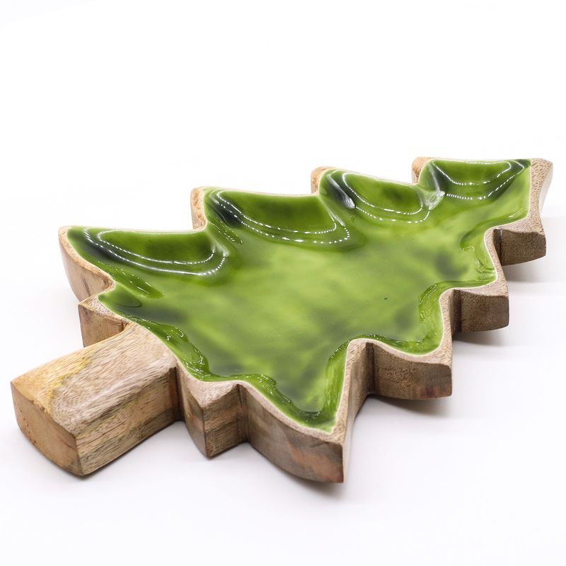 Изгубен в гората - Enamel Tree Wooden Bowl - 25x19cm