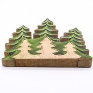 Загубени в гората - Три дървета 3D дървена декорация - 20x23 см