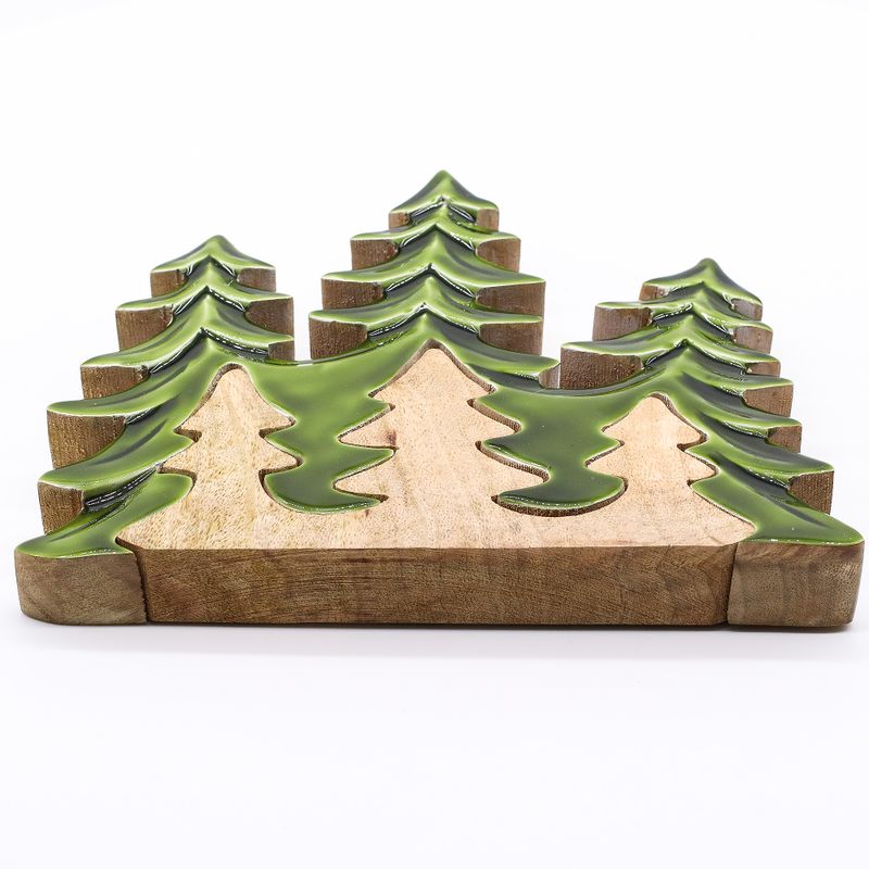 Загубени в гората - Три дървета 3D дървена декорация - 20x23 см