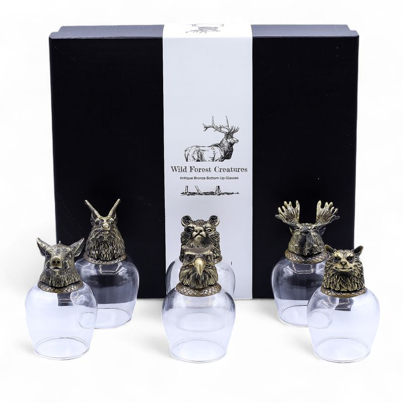 Подаръчен комплект от 6 Bottom Up чаши (100 мл) - Wild Forrest Creatures