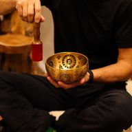 Комплект 4 Месингови Пеещи Купи Йоги, Гравирани