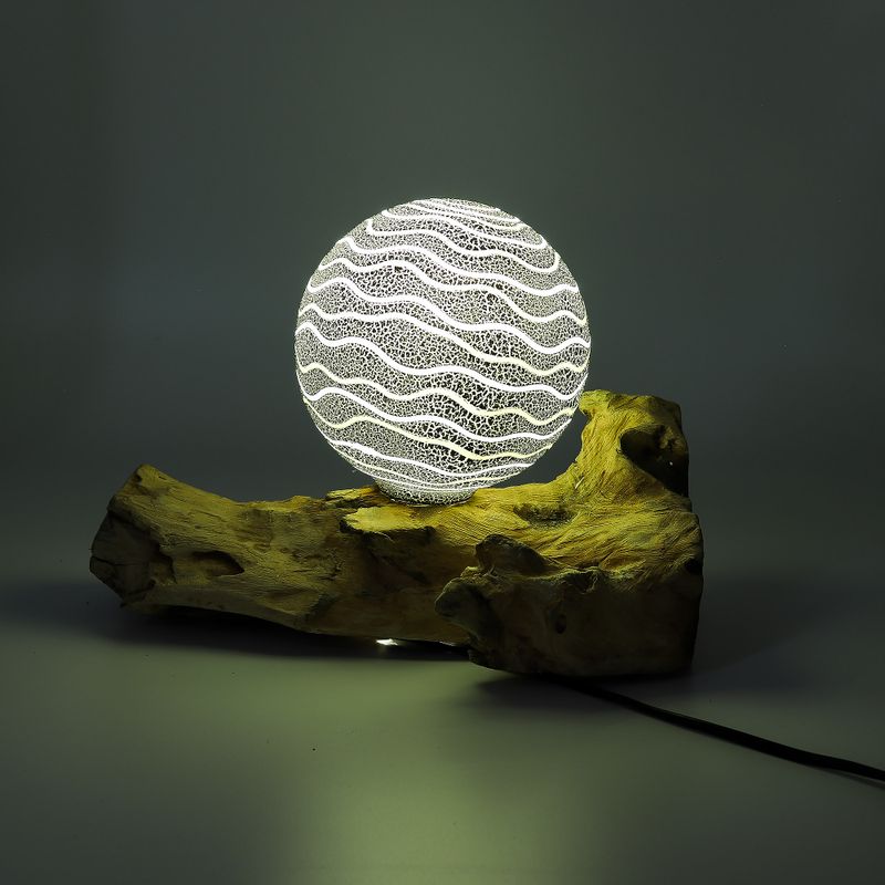 DriftGlow лампа сив абажур Луна