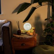 DriftGlow лампа сив абажур Луна