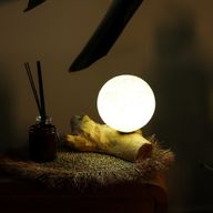 DriftGlow лампа памучна Луна слонова кост абажур